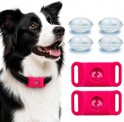 Adjustable FurLife green pet collar accessory demonstrated on a medium sized breed.