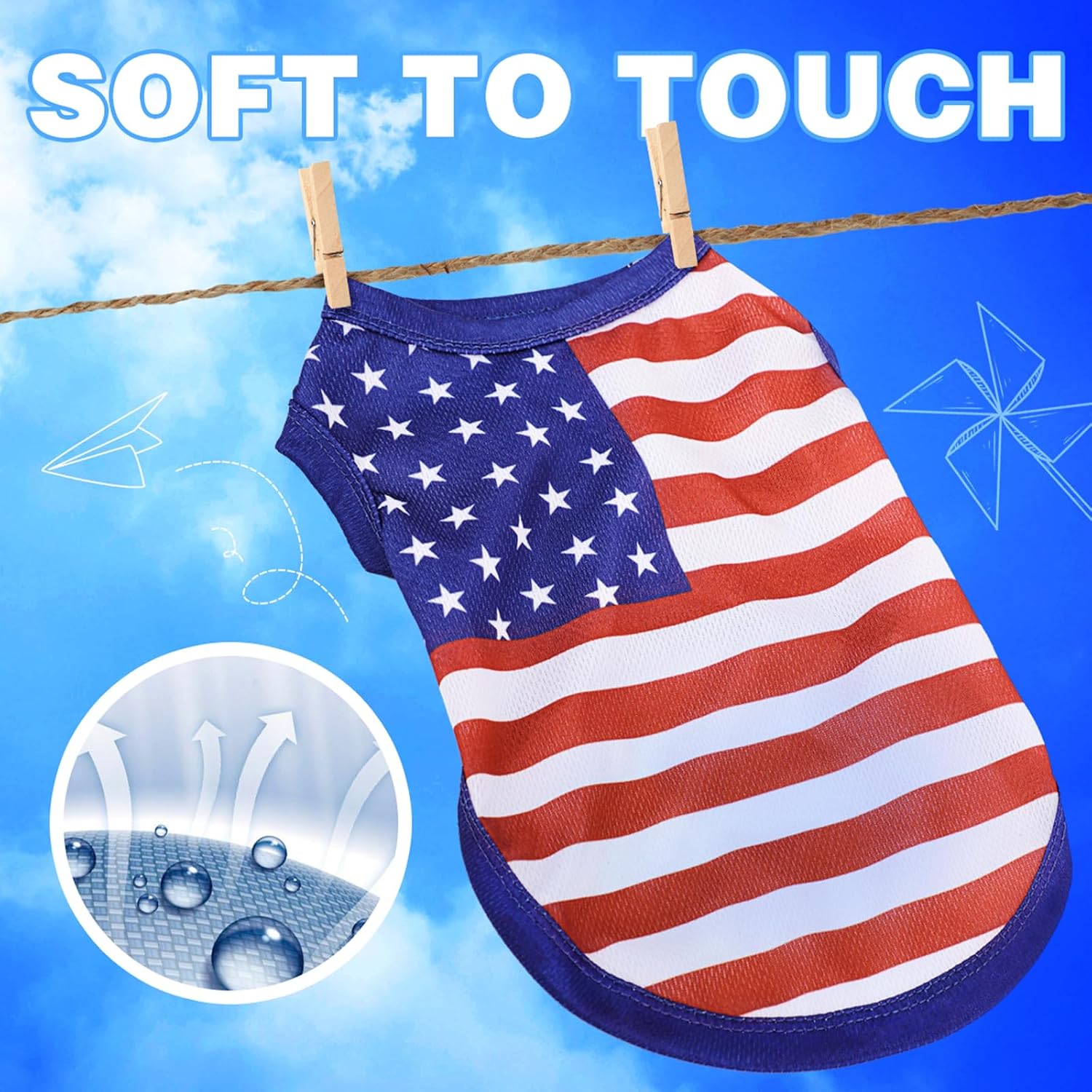 Patriotic pet apparel for Independence Day celebration