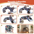 Playful puppy entering the multi way interactive pet tunnel in a living room.