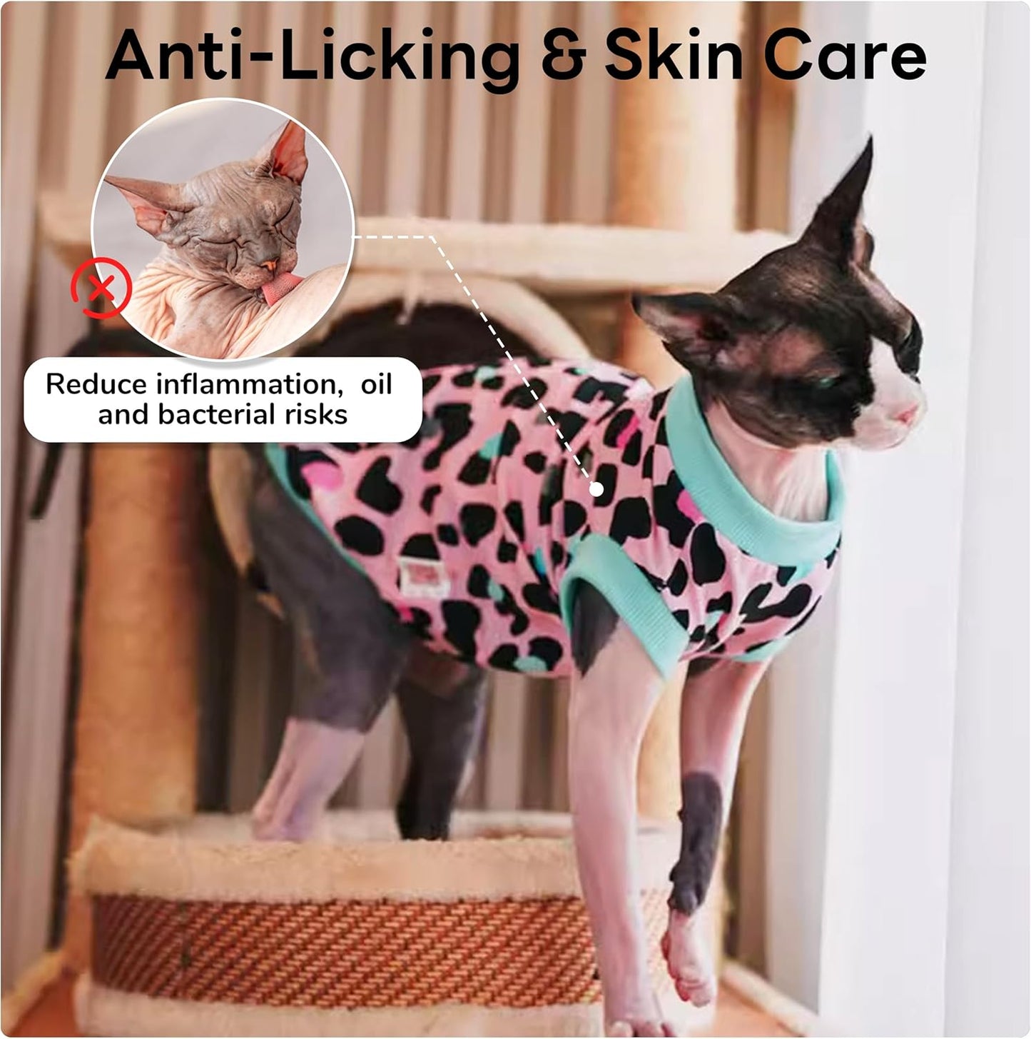 Close up of soft cotton fabric on Pumyporeity cat pajama shirt