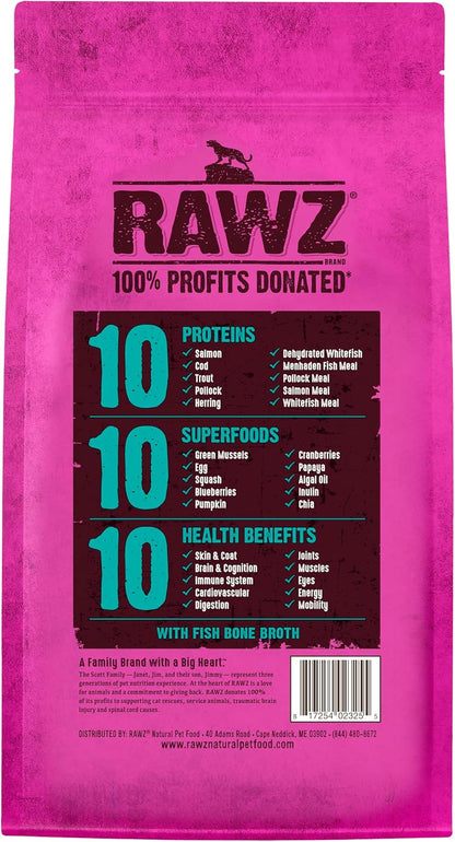 Rawz cat food ingredient profile and high protein label