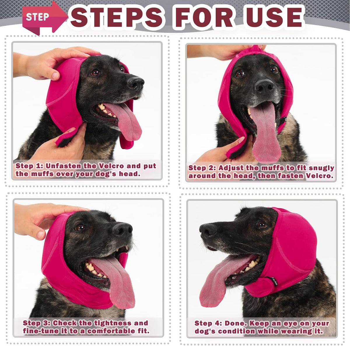 Meifsou grey dog anxiety wrap being adjusted on a dog