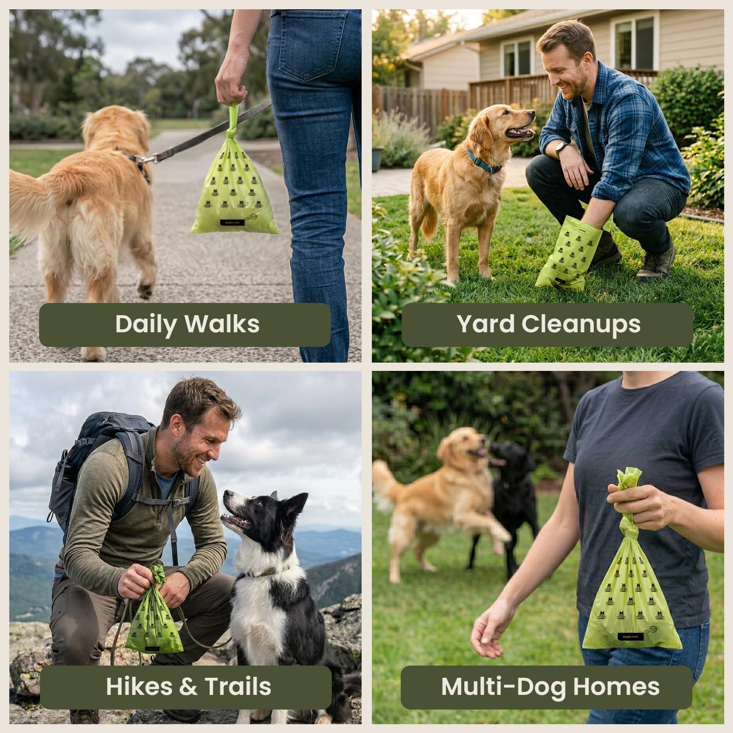 Tear resistant eighteen micron heavy duty pet poop bags