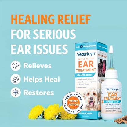 Vetericyn Triple Action formula for pet ear infection relief