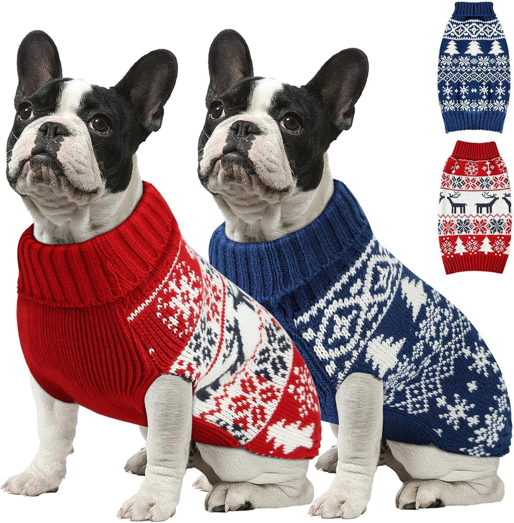 Christmas Dog Sweaters for Small Medium Large Dogs and Cats,Pet Soft Warm Holiday Outfit Girl & Boy,Pup Winter Clothes Turtleneck Double Knitting Collar for Outdoors Playing (Deer, M) - Image 12