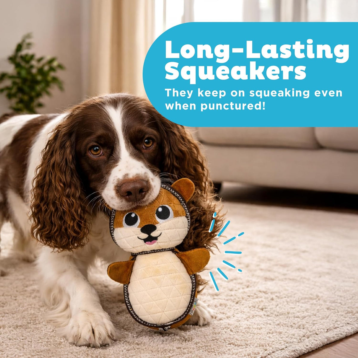 Dog playing with Outward Hound Xtreme Seamz toy