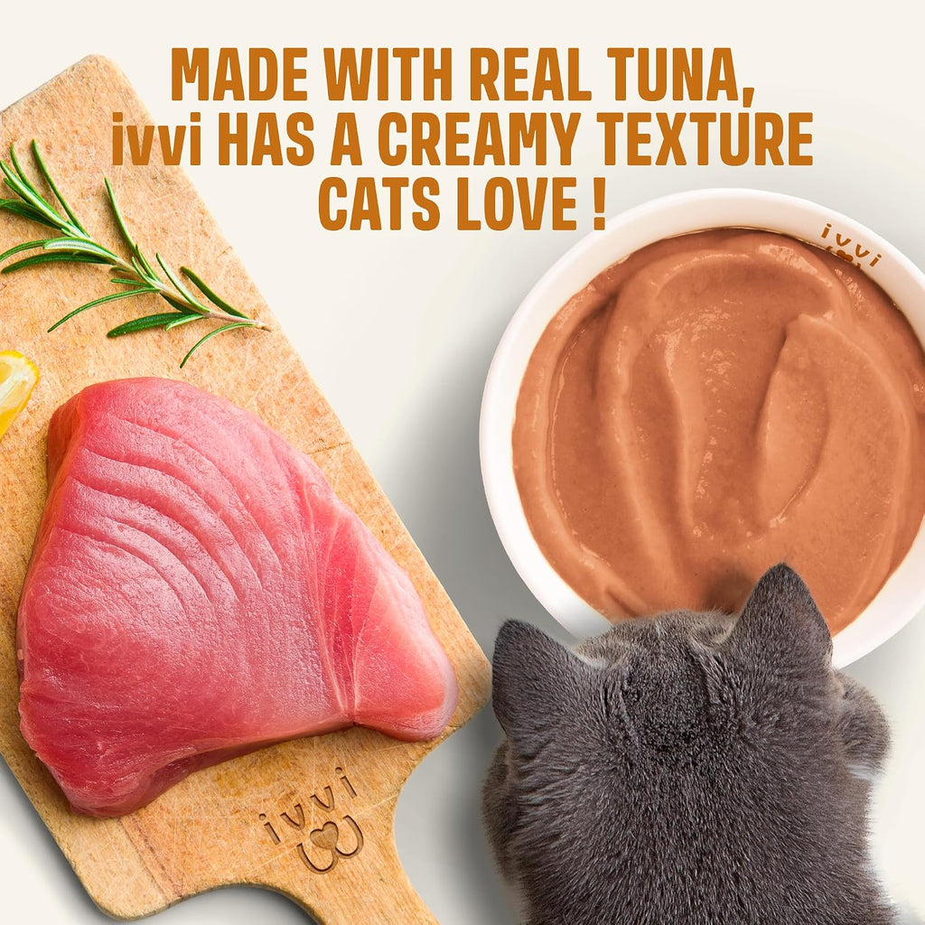 Ivvi skin and coat formula poured over dry cat kibble