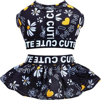 CuteBone Two Piece Dog Sports Dress Athleisure Puppy Skirt Lightweight Small Dogs Girl Clothes Cat Apparel SPS15M - Image 13