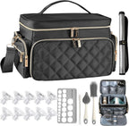 RoseDorée Breast Pump Bag Kit front view showing quilted black exterior and gold zippers