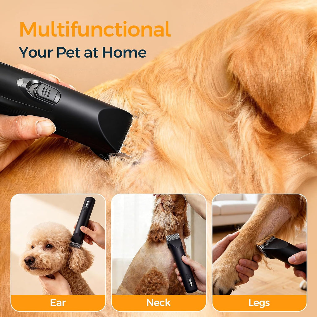 Underneath view of the heat resistant ceramic grooming blade for anxious pets