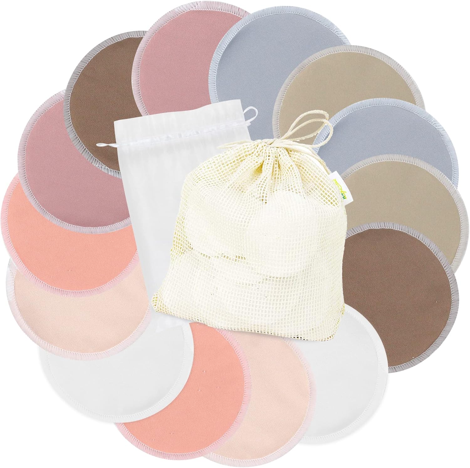 Wegreeco bamboo nursing breast pads set of 14 with storage bags
