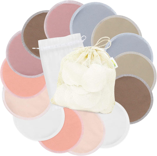 Wegreeco bamboo nursing breast pads set of 14 with storage bags