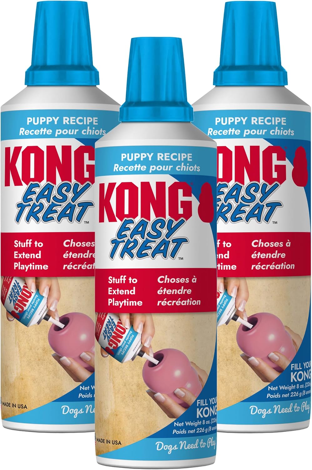 KONG Easy Treat Dog Paste 3-Pack - Mess-Free Stuffing Toys, Training & Reward Treats, Made in USA, Highly Digestible, No Refrigeration Needed (Peanut Butter) - Image 12