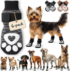 Anti Slip Dog Socks - 6 Pack | Dog Socks to Prevent Paw Licking, Add Traction, Keep Warm & Protect from Hot Pavement | Paw Protection for Senior Dogs for Hardwood Floors | Dog Booties - XL - Image 11