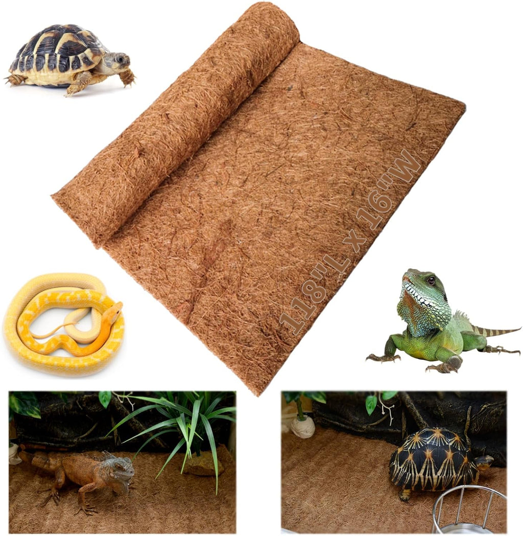 Hamiledyi Reptile Carpet Natural Coconut Fiber Tortoise Carpet Mat for Pet Terrarium Liner Reptile Supplies for Lizard Snake Chamelon Turtle Bedding Bunny Rabbit Mat (4 Pcs) - Image 11