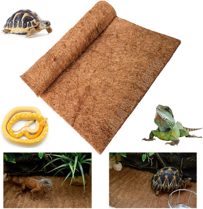 Hamiledyi Reptile Carpet Natural Coconut Fiber Tortoise Carpet Mat for Pet Terrarium Liner Reptile Supplies for Lizard Snake Chamelon Turtle Bedding Bunny Rabbit Mat (4 Pcs) - Image 11