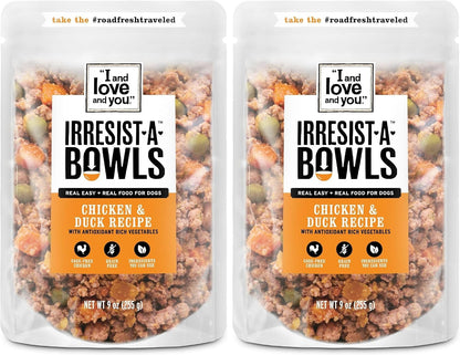 I AND LOVE AND YOU Irresist-a-Bowls Freeze Dried Dog Food - Chicken + Beef- Prebiotics, Grain Free, Filler Free, Meal Enchancer, 9oz Pouch, 4pk - Image 9