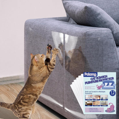 Anti-Cat Scratch Furniture Protector-12-Pack -Single-Sided, Heavy-Duty Self-Adhesive Tape, No-Residue for Couch, Doors & Walls - with 52 Twist Pins - Image 10
