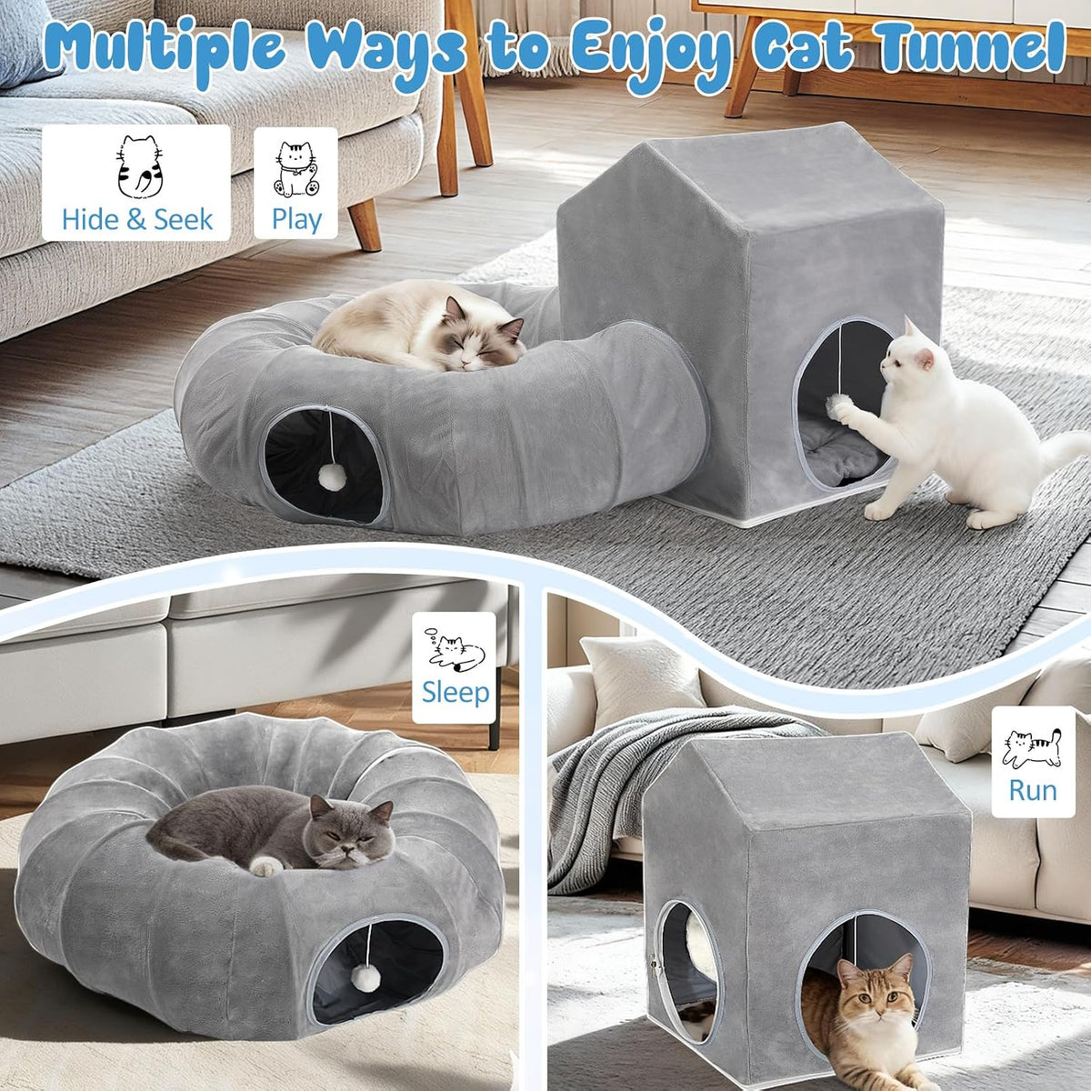 Pawaboo pet cave bed close up soft plush faux fur material