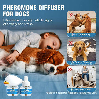 Two pack dog calming diffuser refills showing sixty day supply