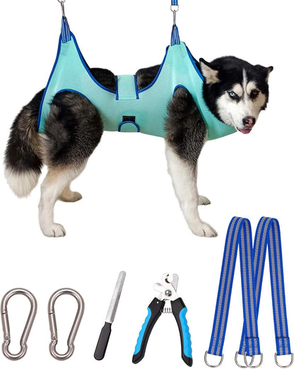 Kkiimatt Dog Grooming Hammock, Medium Hanging Harness Holder Hanger for Nail Clipping,Nail Trimming Hammock,Dog Sling Restraint with Thick Fabric Neck Support for Claw Care - Image 14