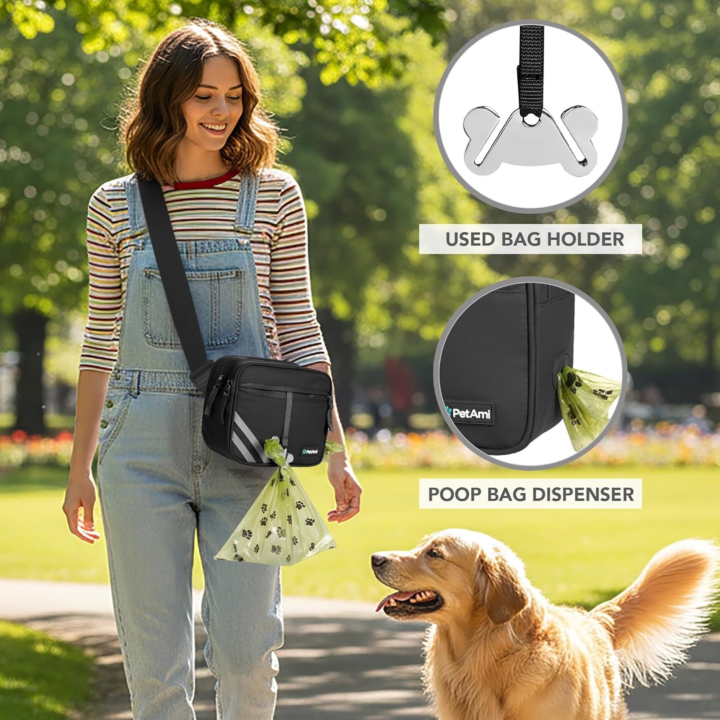 Close up of PetAmi removable treat pouch interior