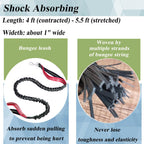 Premium reflective dog lead extension stretched view illustrating elastic bungee inner core