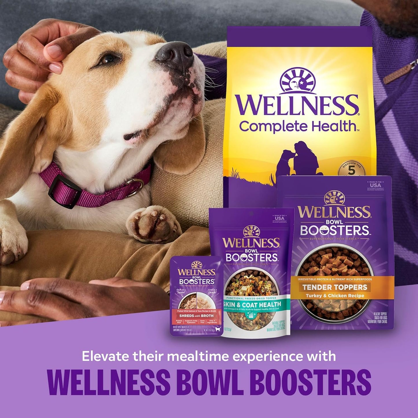 Wellness Bowl Boosters Simply Shreds Variety Pack Wet Dog Food Topper for Small, Medium, and Large Breeds, Grain Free, Natural, Chicken Recipes, 2.8 oz, Pack of 12 Pouches - Image 9