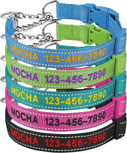 Personalized Martingale Dog Collar-Reflective Martingale Collars with Buckle, Custom Training Martingale Dog Collars Embroidered with Name and Phone Number for Small Medium Large Dogs - Image 9