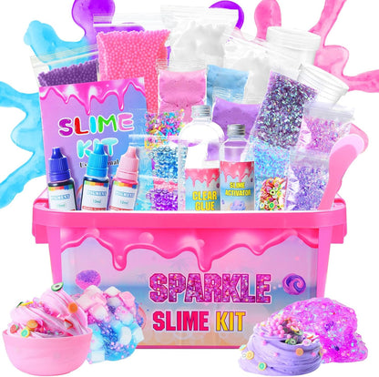 Inksbui Confetti Slime Kit front view of the packaging container.
