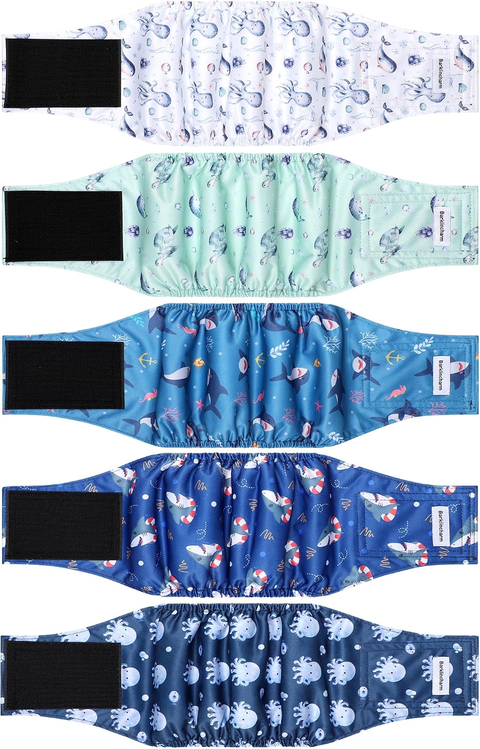 5 Pack Dog Diapers Male, High Absorbing Dog Wraps, Belly Bands for Male Dogs with Incontinence or Frequent Urination, Washable Doggie Diapers S, Space - Image 9