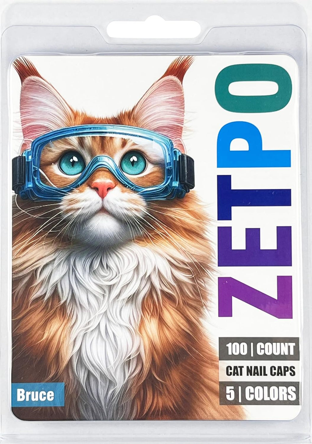Zetpo cat nail caps assortment box showing all five color varieties