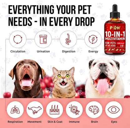 Back label of Golden Paw pet vitamin with ingredient list