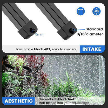 Hygger nine point eight inch weighted bubbler bar submerged in fresh water aquascape