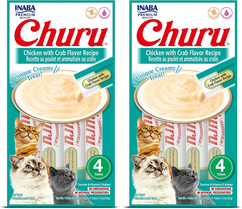 INABA Churu Cat Treats, Grain-Free, Lickable, Squeezable Creamy Pure Cat Treat/Topper with Vitamin E & Taurine, 0.5 Ounces Each Tube, 4 Tubes, Tuna with Salmon Recipe - Image 14