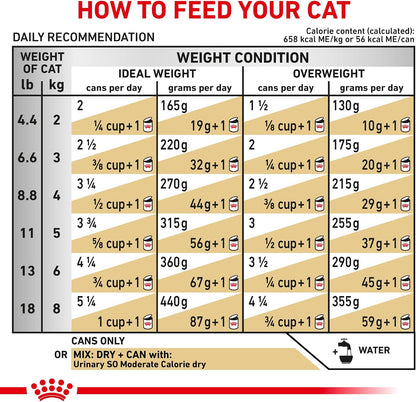 Royal Canin Veterinary Diet adult feline urinary health wet food can top view showing quality seal