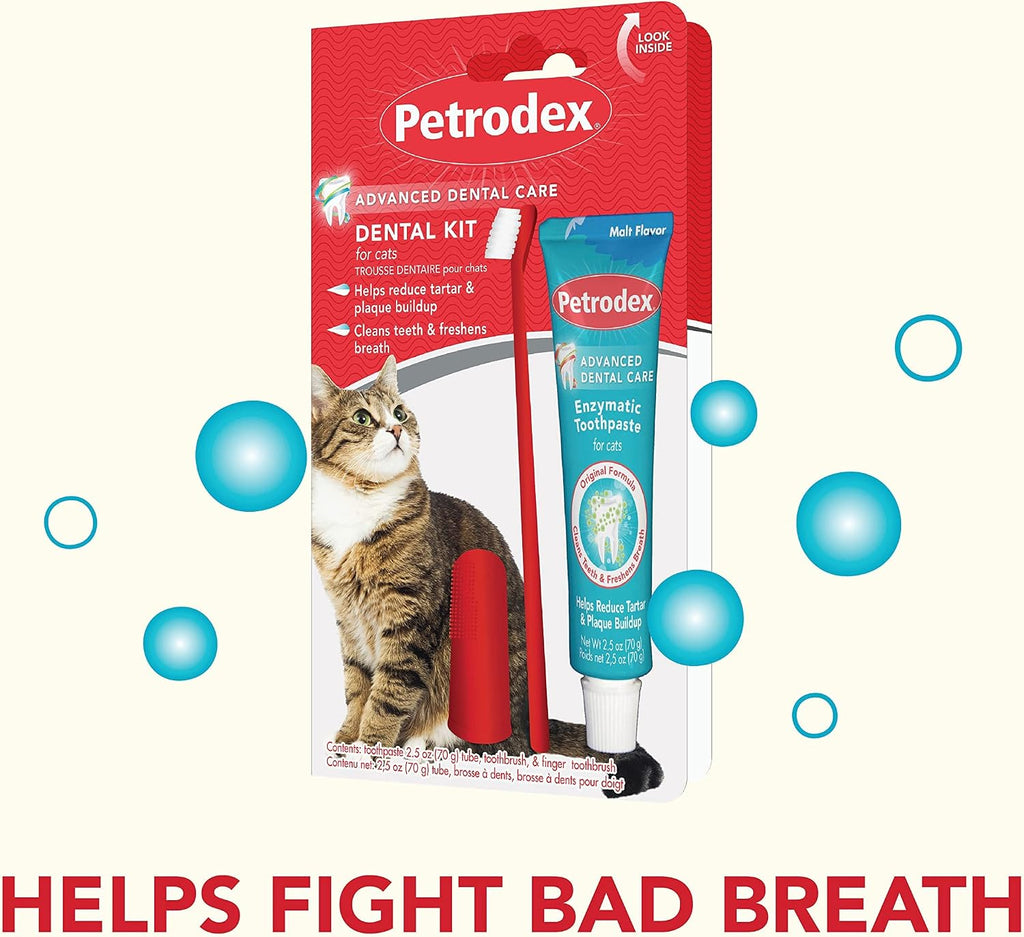 Petrodex Cat Dental Care Kit, Toothbrush & Toothpaste, Malt, 2.5oz - Image 2
