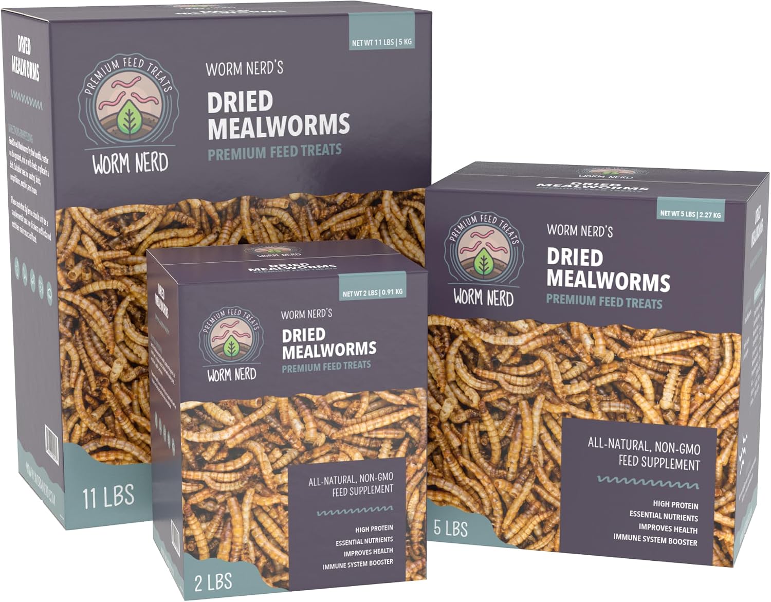 Worm Nerd mealworm packaging showing nutrition labels and ingredients
