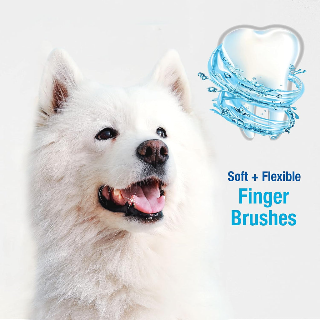 Nylabone Advanced Oral Care Dog Finger Brush placed on finger