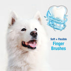 Nylabone Advanced Oral Care Dog Finger Brush placed on finger