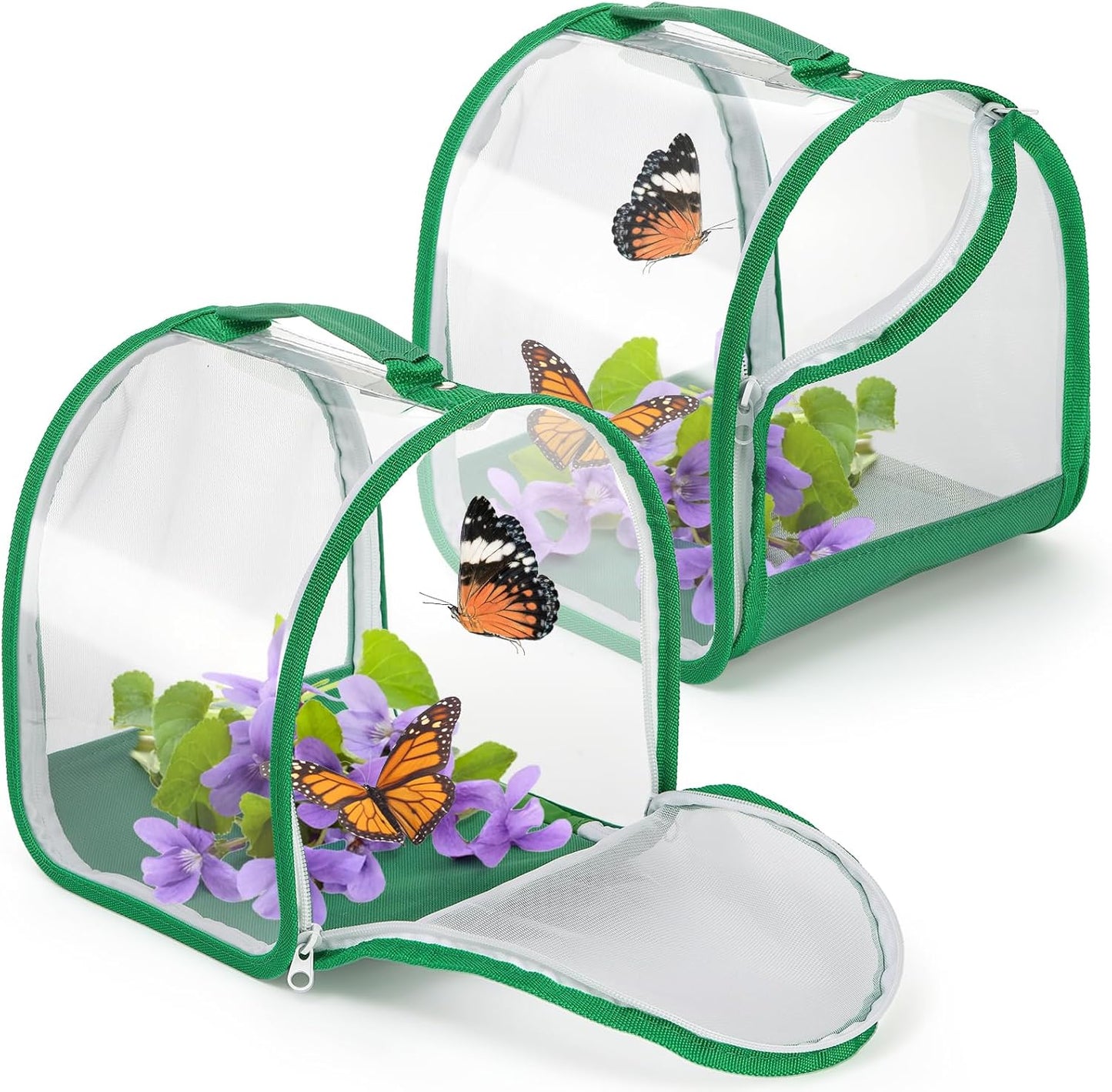 ZOOFOX Monarch Butterfly Habitat front view showing green trim and fine mesh structure