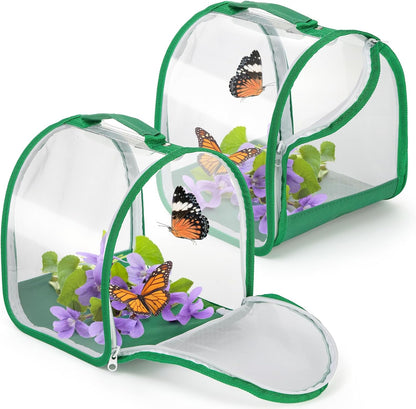 ZOOFOX Monarch Butterfly Habitat front view showing green trim and fine mesh structure