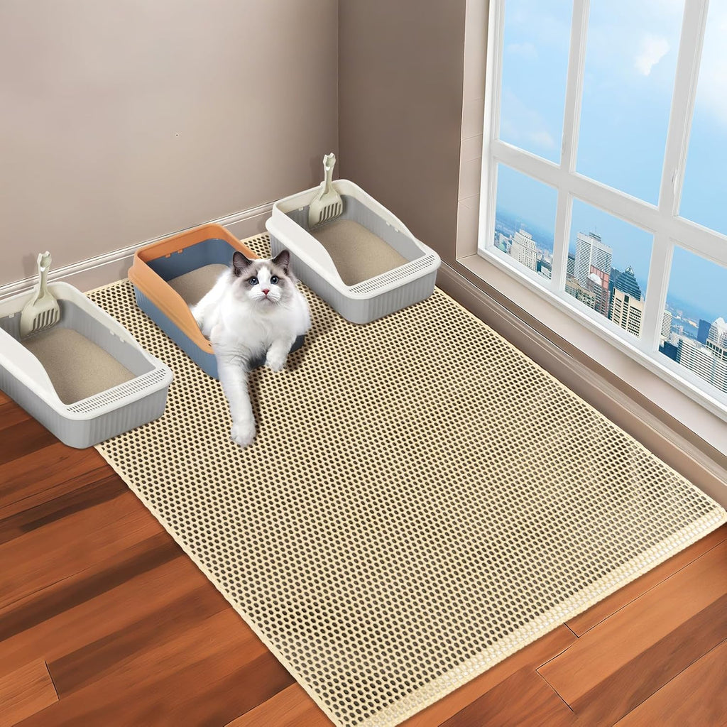 Cat Litter Mats-Extra Large 47''x36'' Litter Trapping Mat for Cat-XXL Litter box Matt for Floor-2 Layer Catcher Rug for Pet kitty Litterbox-Waterproof Urine Proof,Non-Slip - Image 12