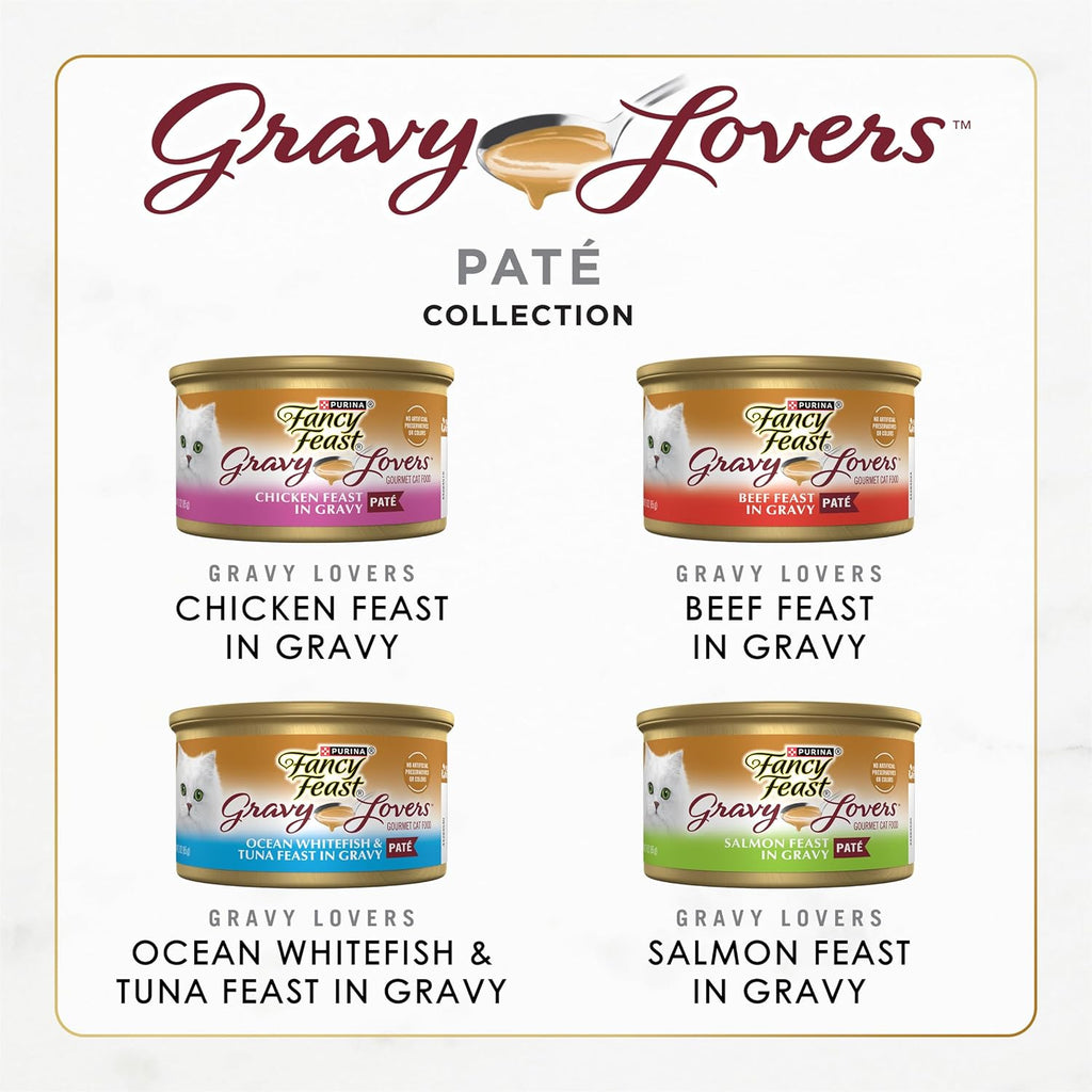 Purina Fancy Feast Gravy Lovers Variety Pack wet cat food cans