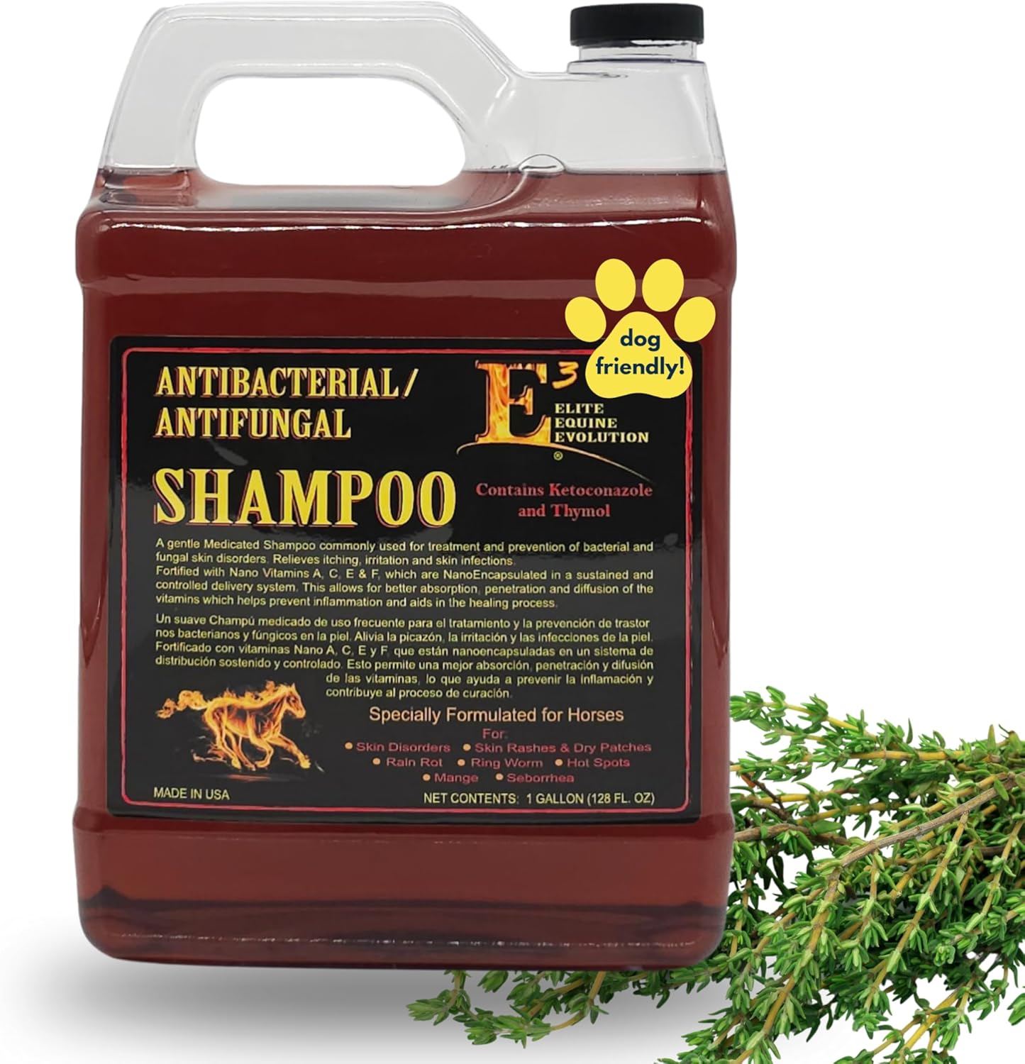 Authentic E3 antifungal shampoo packaging details