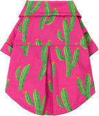 Fitwarm Hawaiian Floral Dog Shirt, Tropical Summer Clothes for Small Dogs Boy, Pet Collared Outfit, Tourist Costume, Red, White, Medium - Image 9