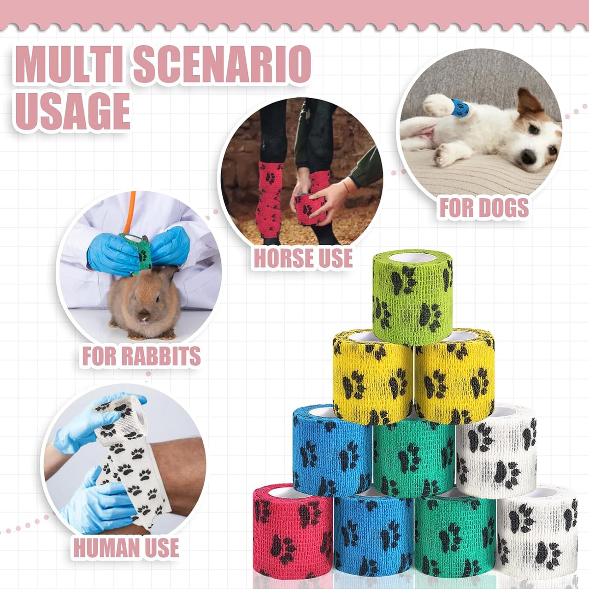 Pet paw wrapped in KkvoGmle cohesive bandage