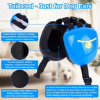 Famikako noise protection earmuffs for dogs side view showing adjustable elastic bands