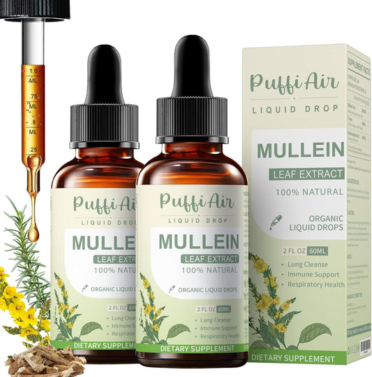 Puffiair Mullein Drops Lung Formula 120ml bottle front view