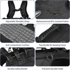 Adjustable secure buckle closures on Wakytu pet transport backpack for proper fit.